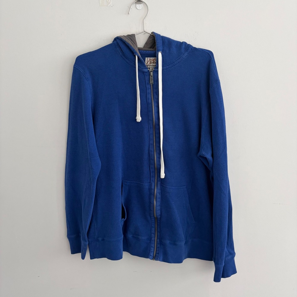 Kirra Blue Waffle Knit Full Zip Hoodie Jacket Y2K XL